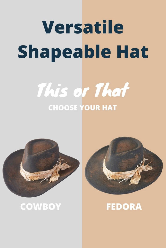 Scarlett 2in1 Cowboy Hat - BluePeppermint Boutique