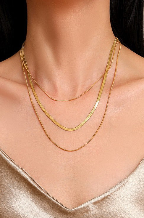 Gold Layered Chain Necklace - BluePeppermint Boutique