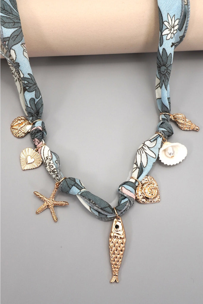 Seaside Charm Scarf Necklace - BluePeppermint Boutique