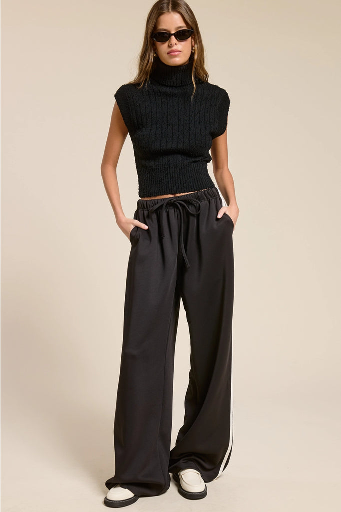 Hurdle Wide Leg Track Pants - BluePeppermint Boutique
