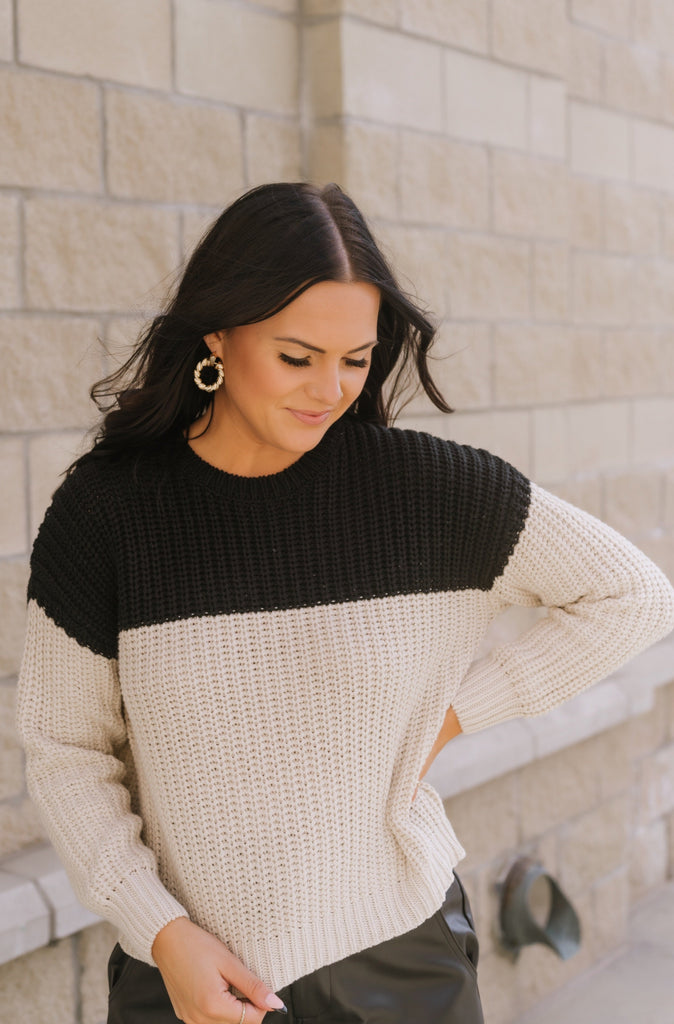 Uptown Color Block Sweater - BluePeppermint Boutique