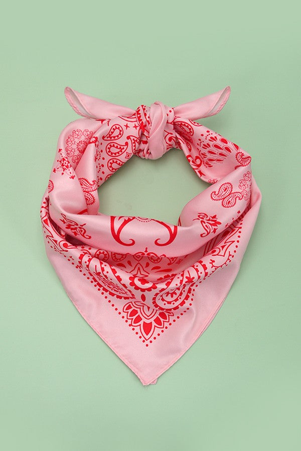 Paisley Pink Bandana Scarf - BluePeppermint Boutique