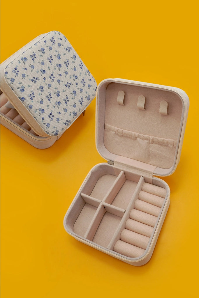 Travel Jewelry Box - Pink Floral - BluePeppermint Boutique