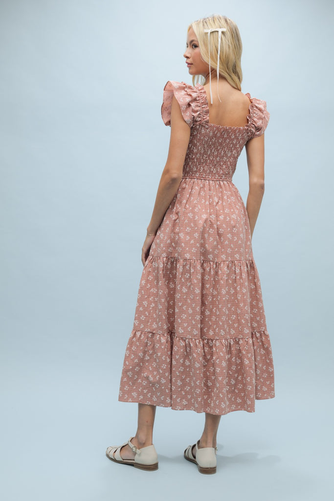 Flora Flora Midi Dress - Rust - BluePeppermint Boutique