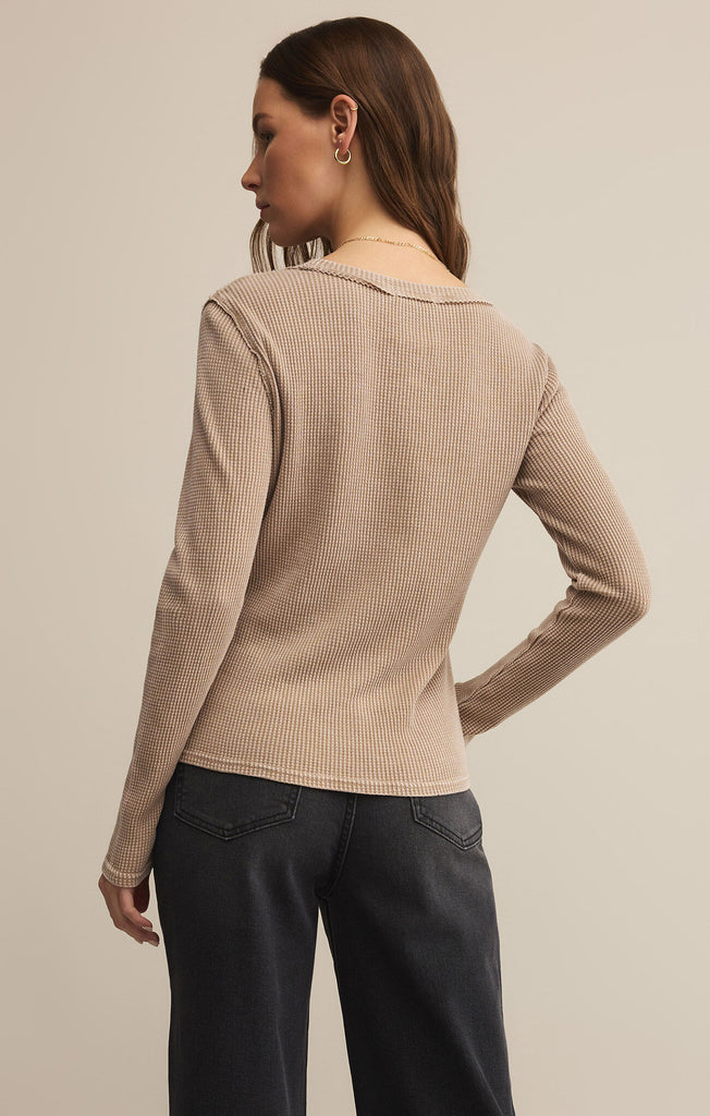 Z Supply | Arlet Mini Thermal Top - Desert Tan - BluePeppermint Boutique