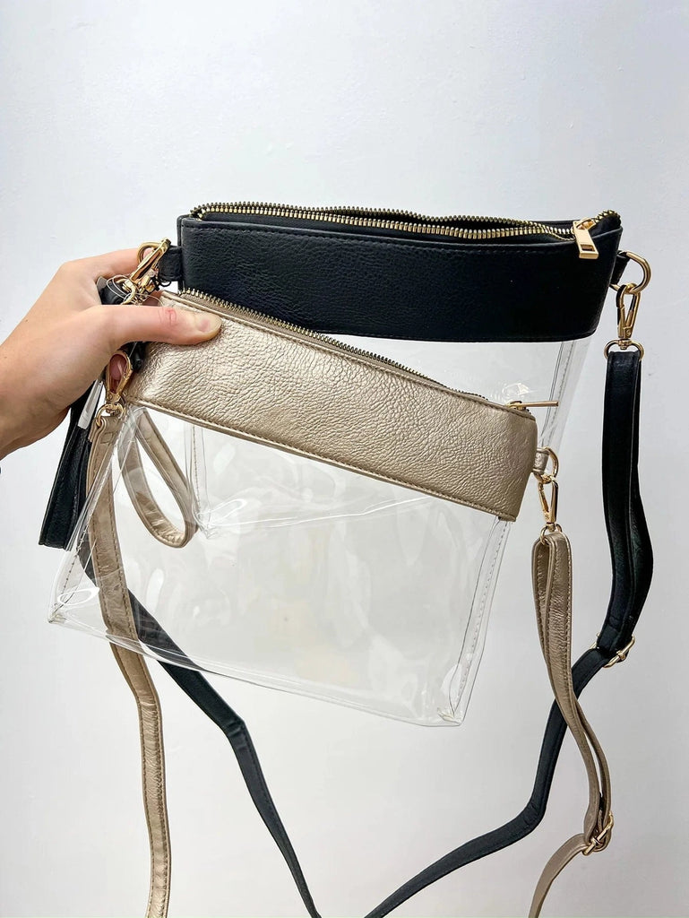 Game Day Clear Bag - Gold - BluePeppermint Boutique