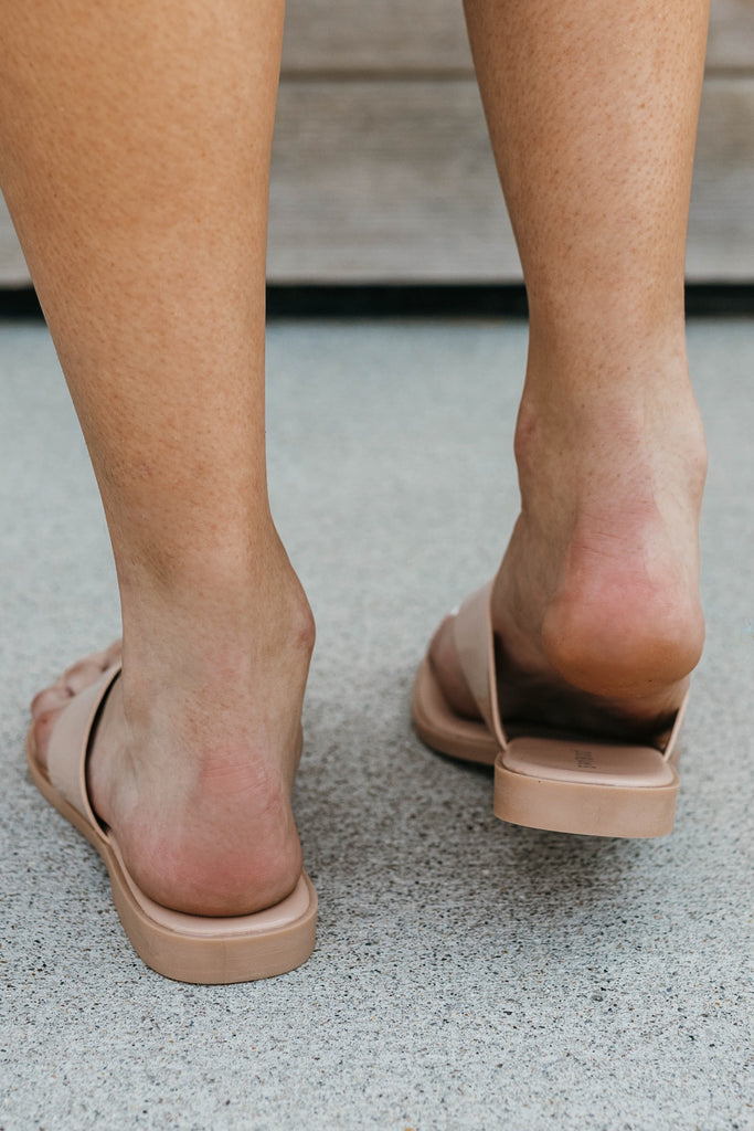 Sayla Patent Leather Slide - BluePeppermint Boutique