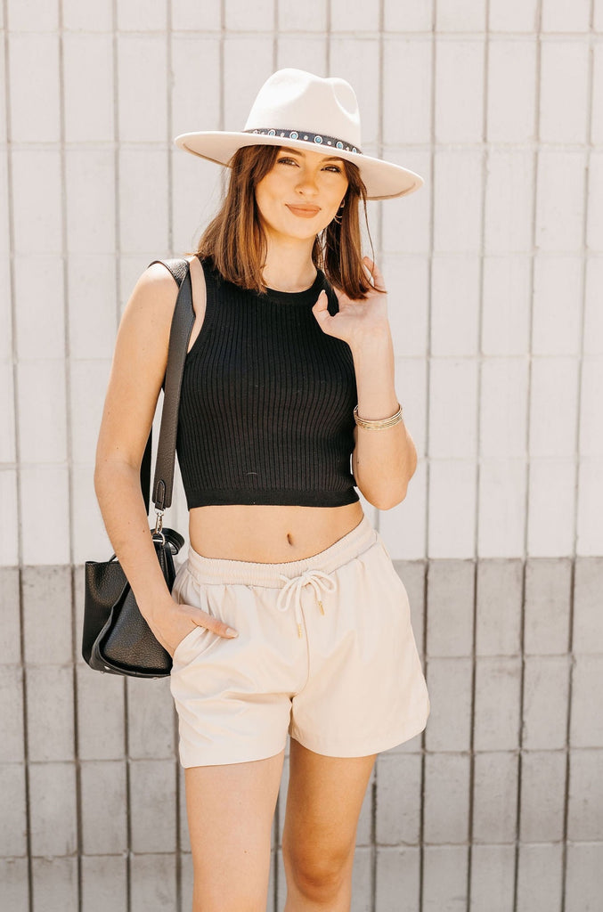 Kami Faux Leather Shorts - BluePeppermint Boutique