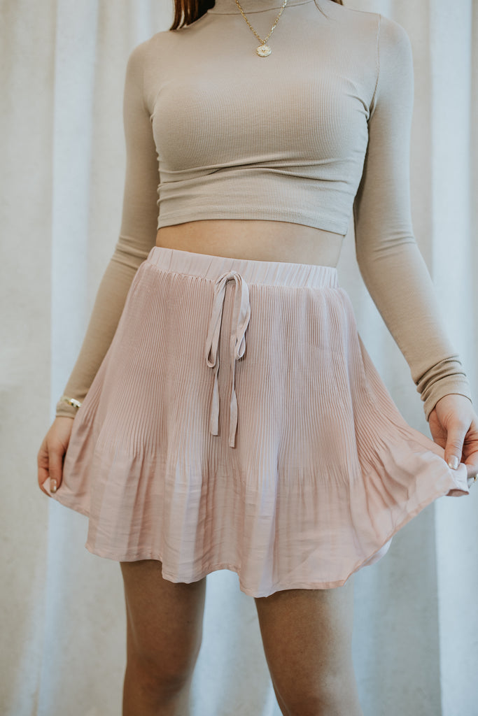 Colette Woven Pleated Skirt - BluePeppermint Boutique
