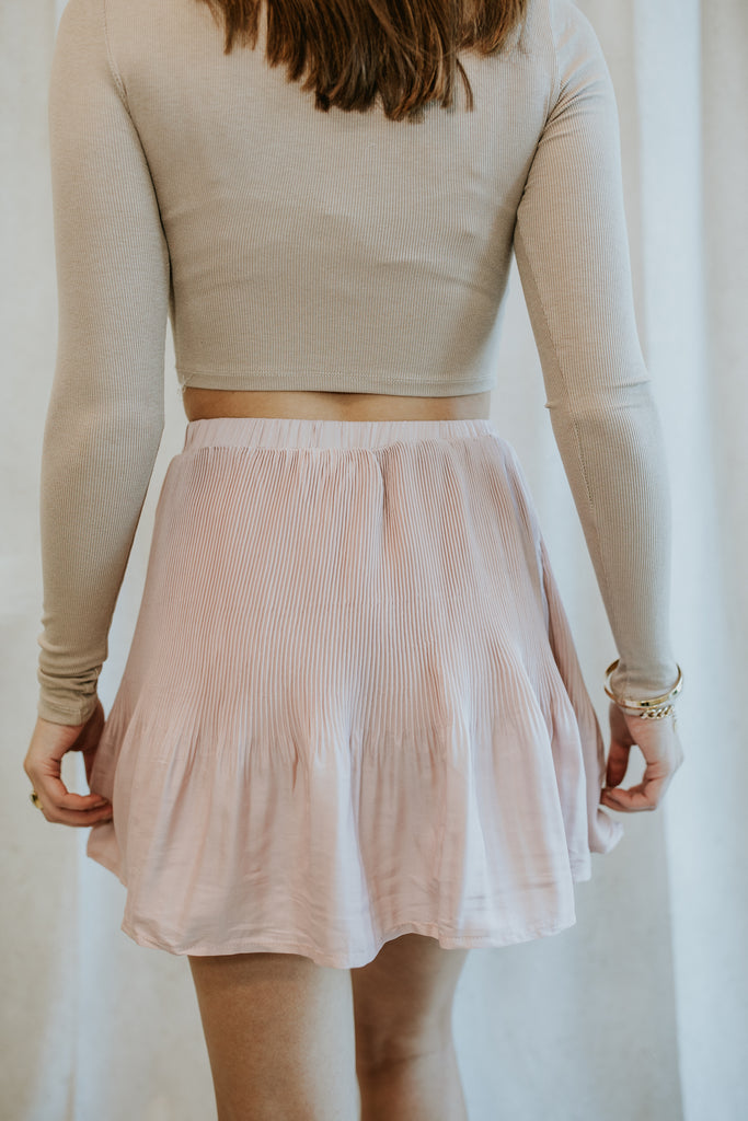 Colette Woven Pleated Skirt - BluePeppermint Boutique