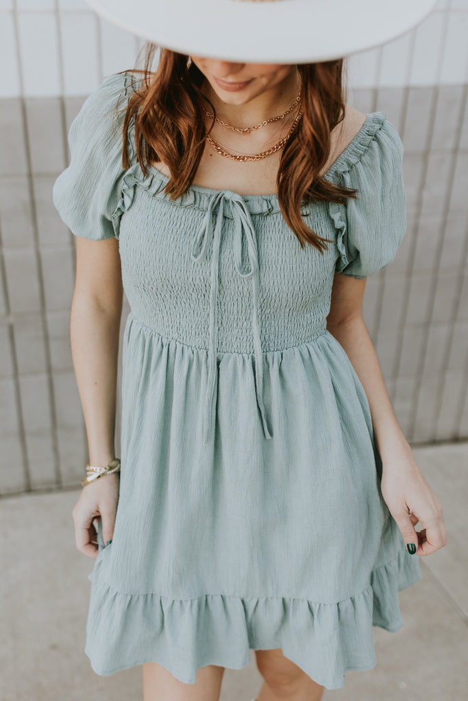 Destiny Smocked Mini Dress - BluePeppermint Boutique