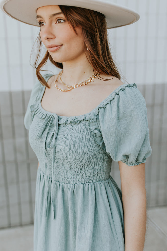Destiny Smocked Mini Dress - BluePeppermint Boutique