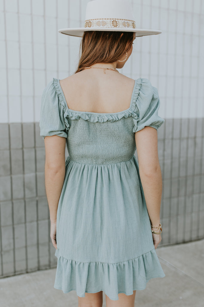 Destiny Smocked Mini Dress - BluePeppermint Boutique