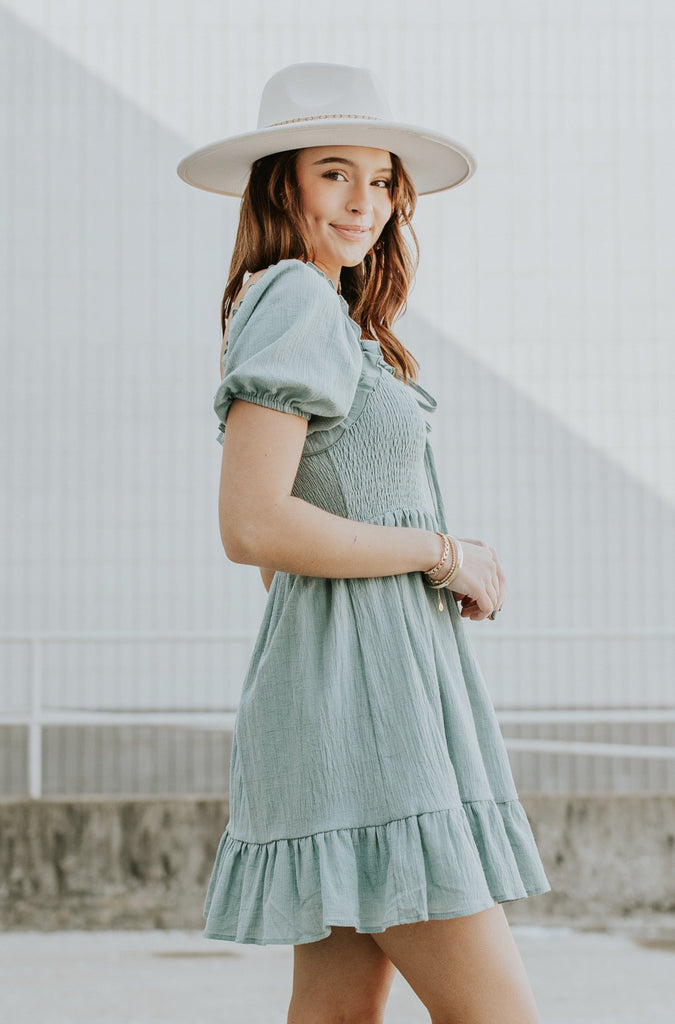 Destiny Smocked Mini Dress - BluePeppermint Boutique