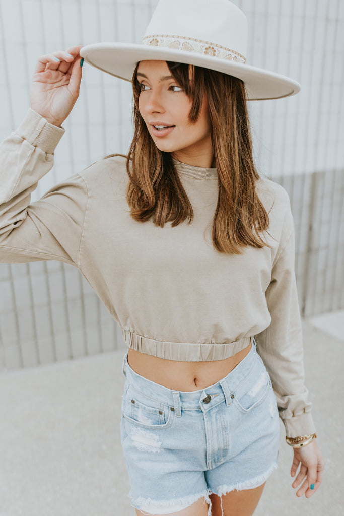 Remi Long Sleeve Washed Top - BluePeppermint Boutique