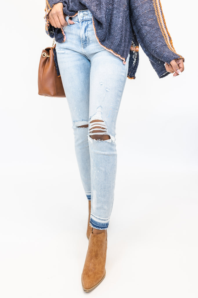 Beach House Mid Rise Crop Skinny Jeans - BluePeppermint Boutique