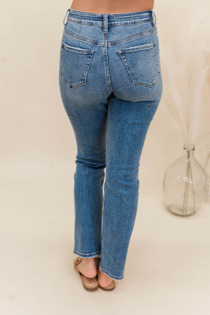 Independent Studies High Rise Straight Jeans - BluePeppermint Boutique