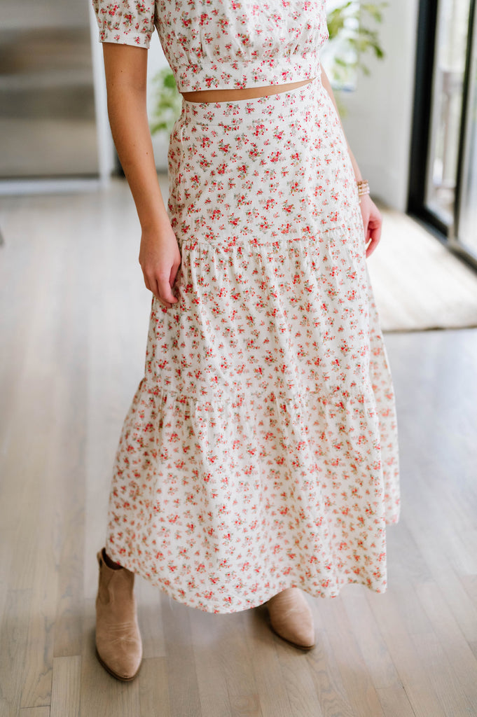 Paisley Tiered Maxi Skirt - BluePeppermint Boutique