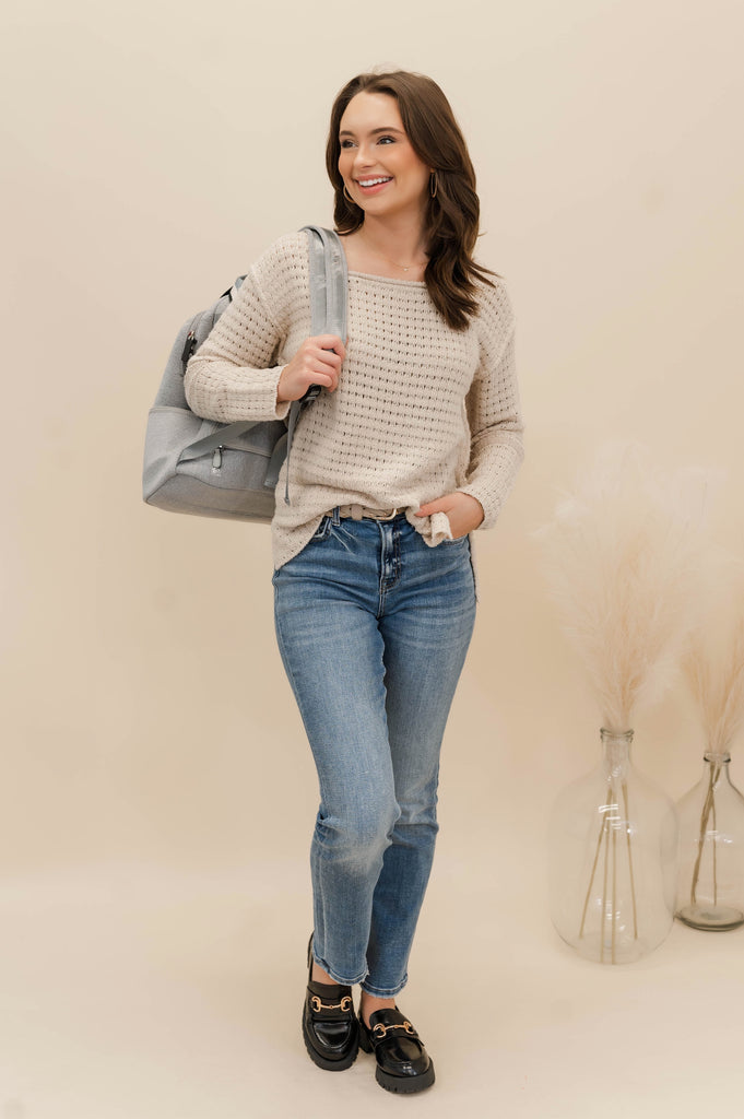 Venus Raw Edge Pointelle Top - BluePeppermint Boutique