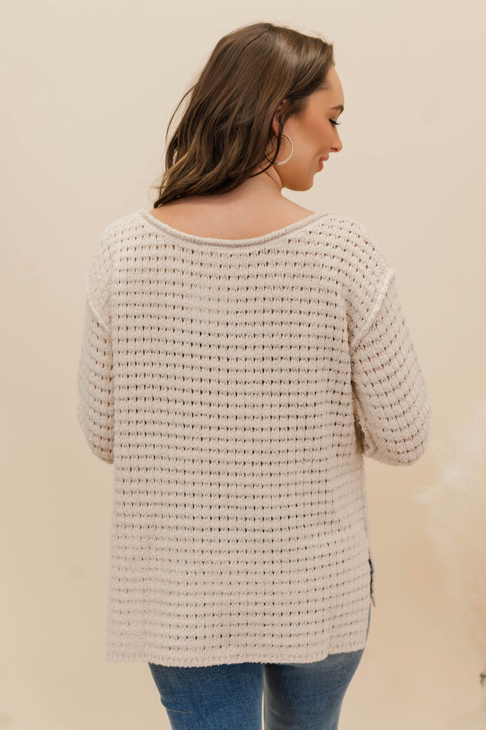 Venus Raw Edge Pointelle Top - BluePeppermint Boutique