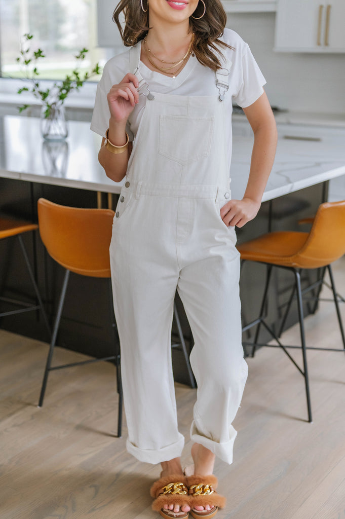 Layla 90's Wide Leg Overalls - BluePeppermint Boutique