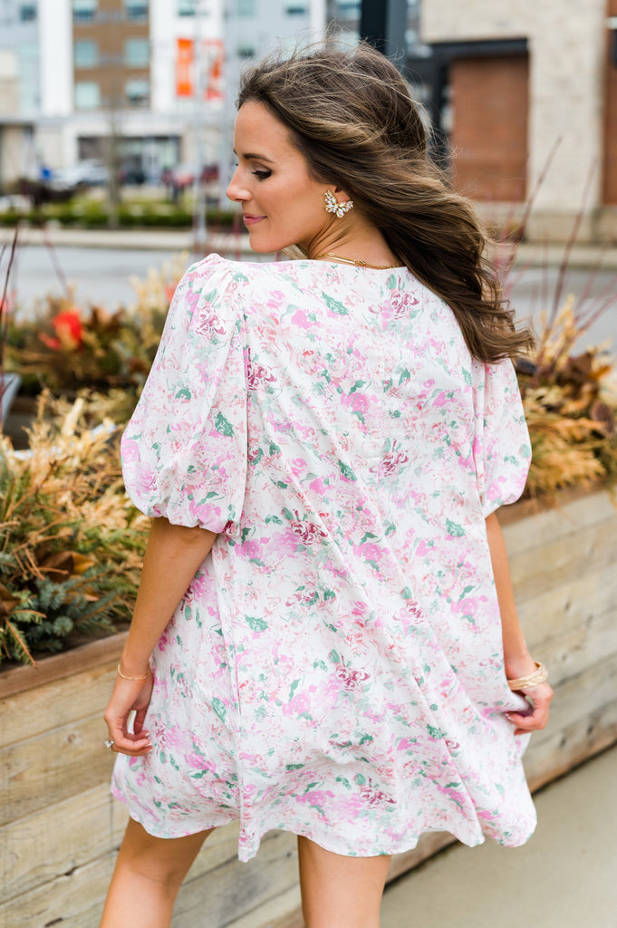 Sasha Pleated Floral Dress - BluePeppermint Boutique