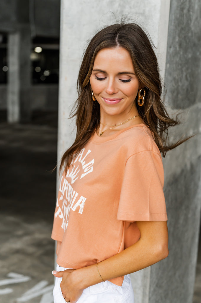 Palm Springs California Graphic Tee Kelp - BluePeppermint Boutique