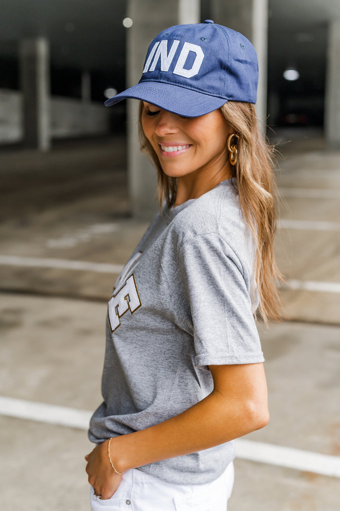 Baseball Chenille Graphic Tee Grey - BluePeppermint Boutique