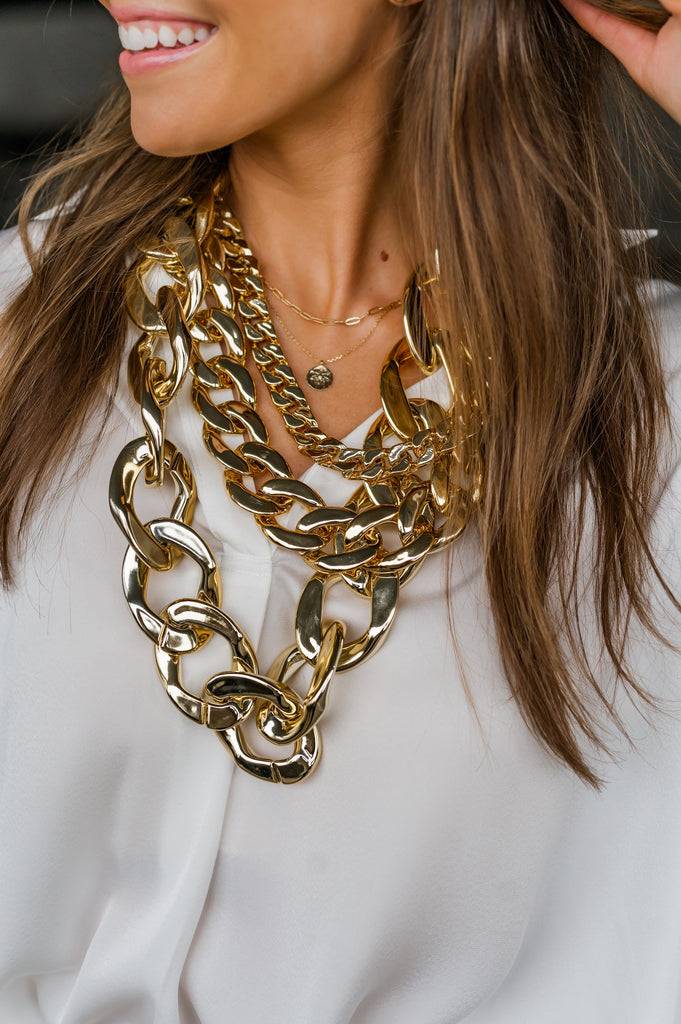 Kelsea Triple Chain Necklace Set - BluePeppermint Boutique