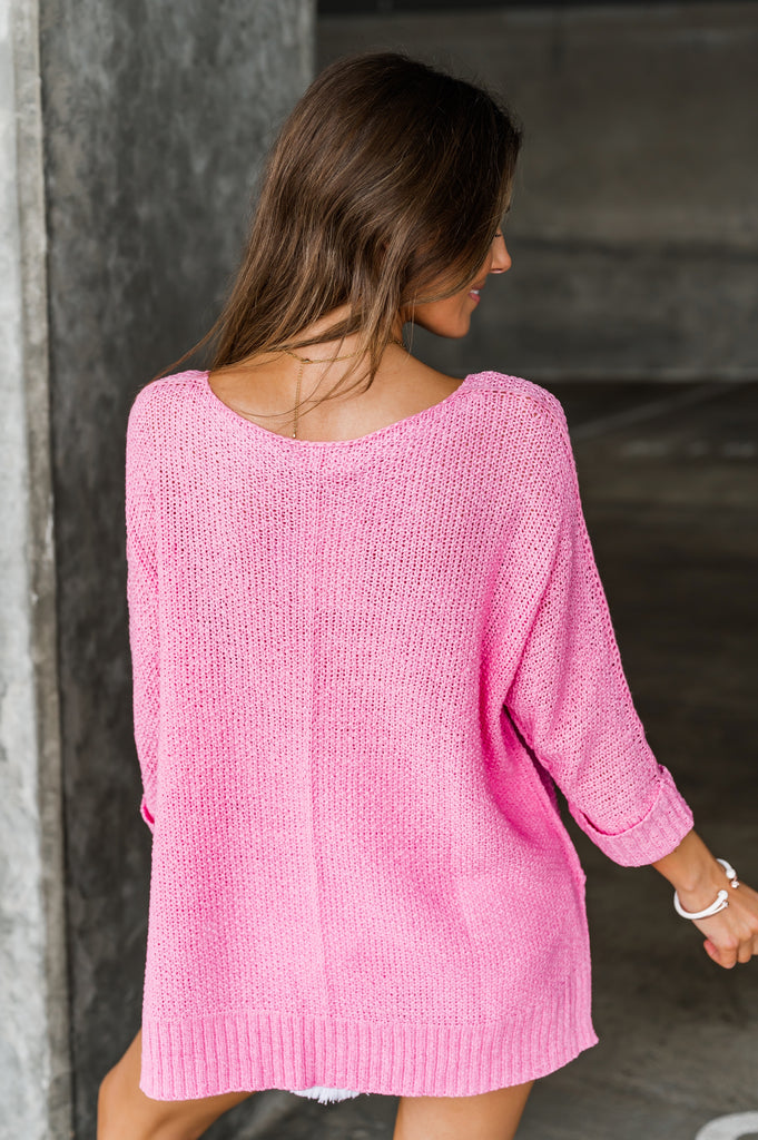 Kathleen Chic Knit V-Neck Sweater - BluePeppermint Boutique