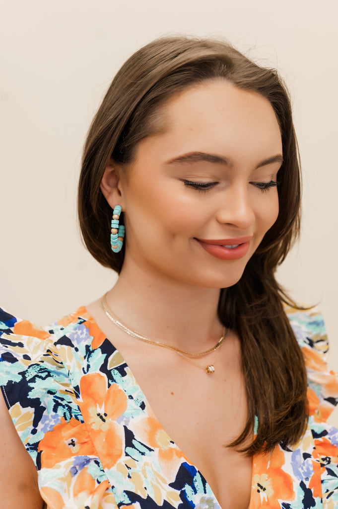 Island Girl Beaded Hoops - BluePeppermint Boutique