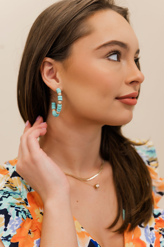 Island Girl Beaded Hoops - BluePeppermint Boutique