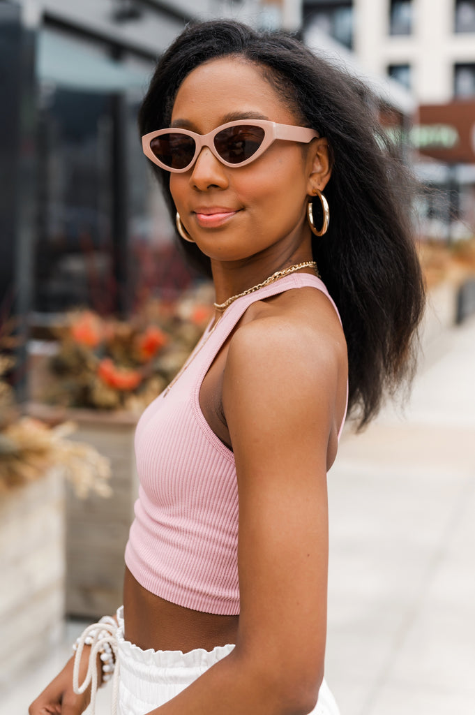 Alix Cropped Seamless Tank Top - BluePeppermint Boutique