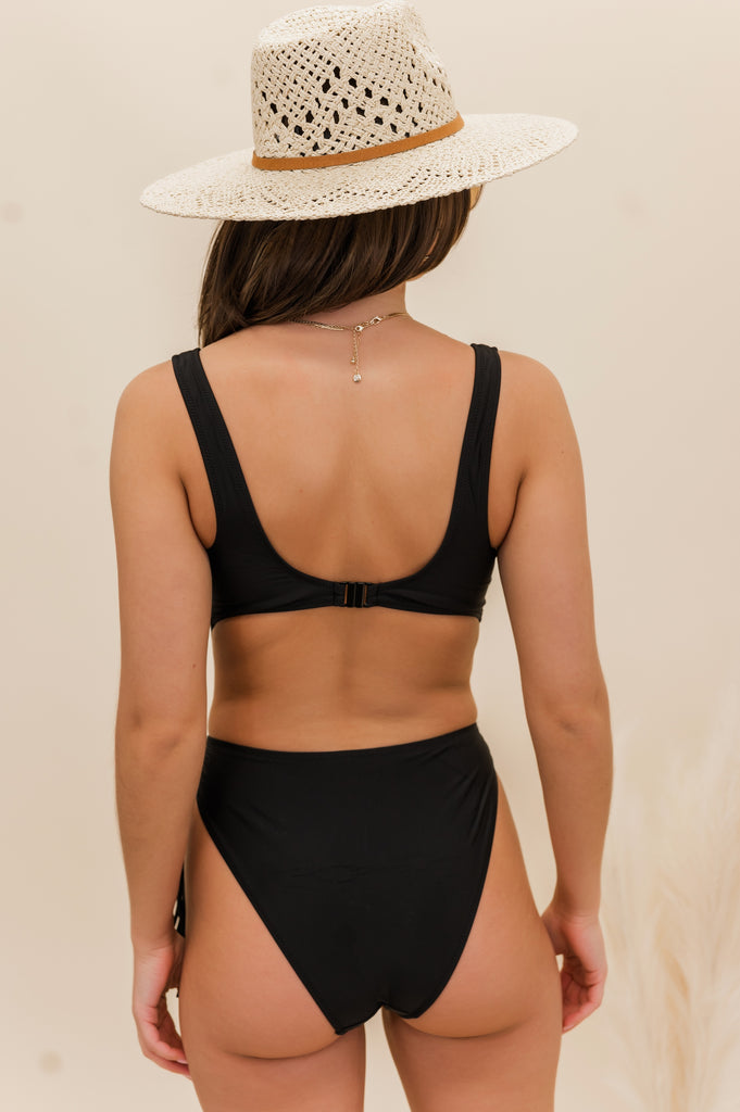 Cely One-Piece Tassel Bikini Black - BluePeppermint Boutique