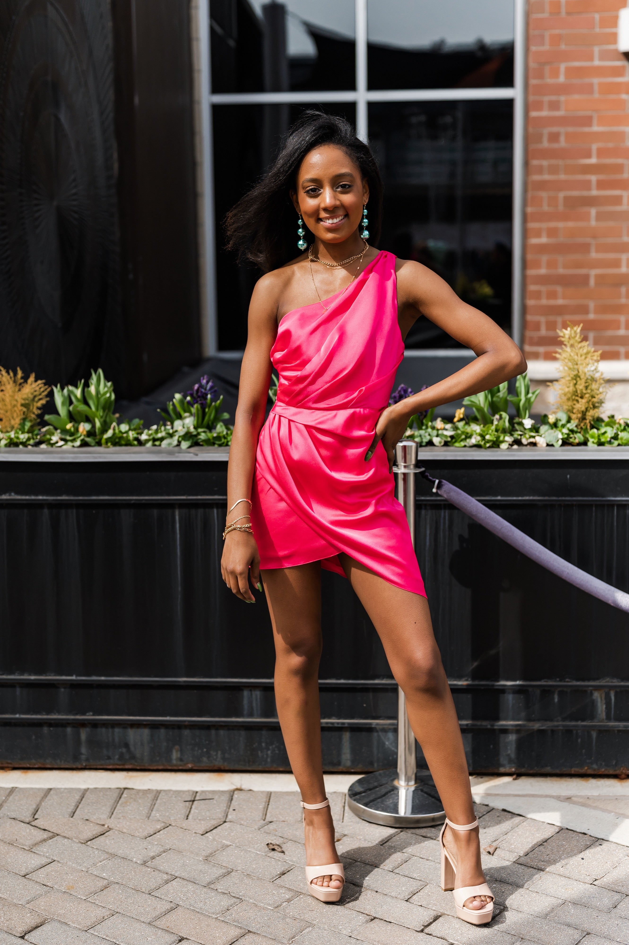 pink patent leather dress Mini Dress Hot Pink Patent Leather Dress Sale Pink Patent Dress Flash Sales Sexy Bodycon PVC