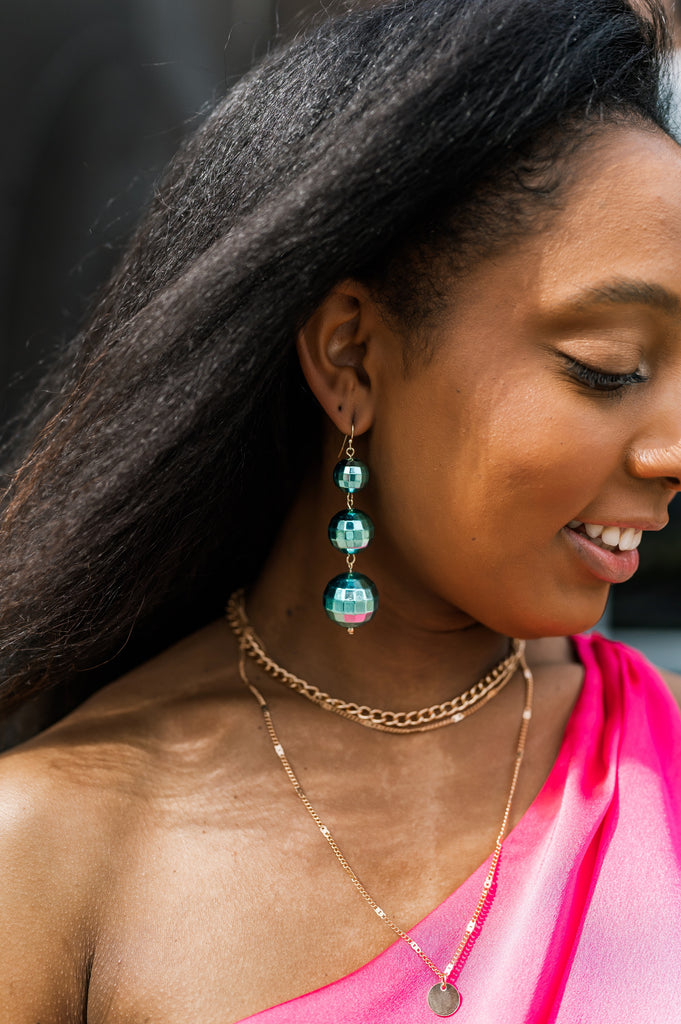 Triple Disco Ball Earrings - BluePeppermint Boutique