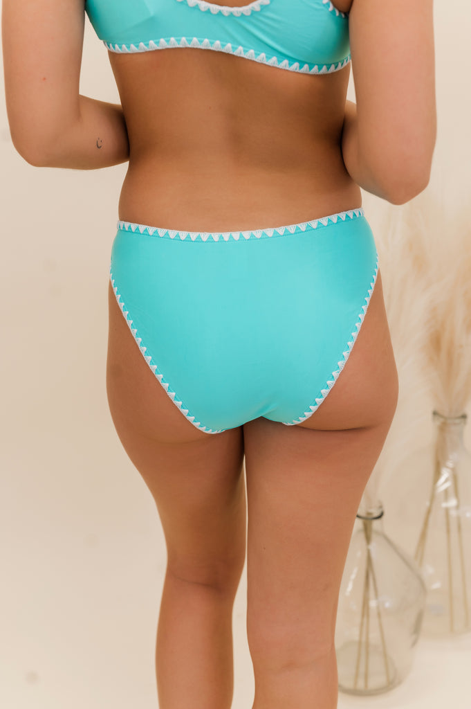 Lakin Sporty High-Cut Bottom Aqua - BluePeppermint Boutique