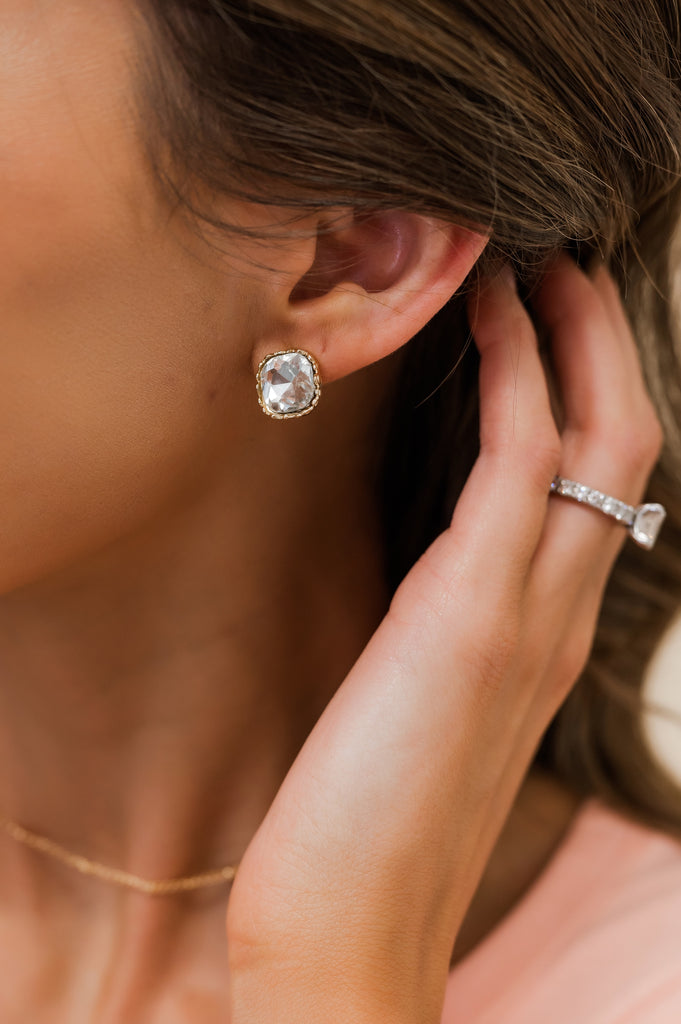 Princess Crystal Stud Earrings - BluePeppermint Boutique