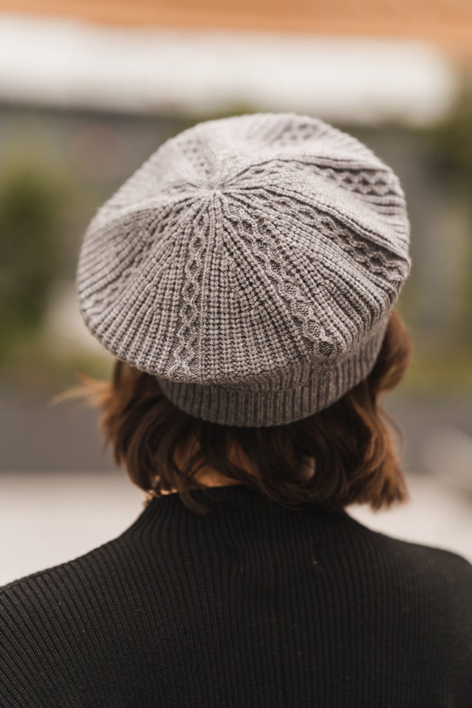 Cable Knit Beret Hat - BluePeppermint Boutique