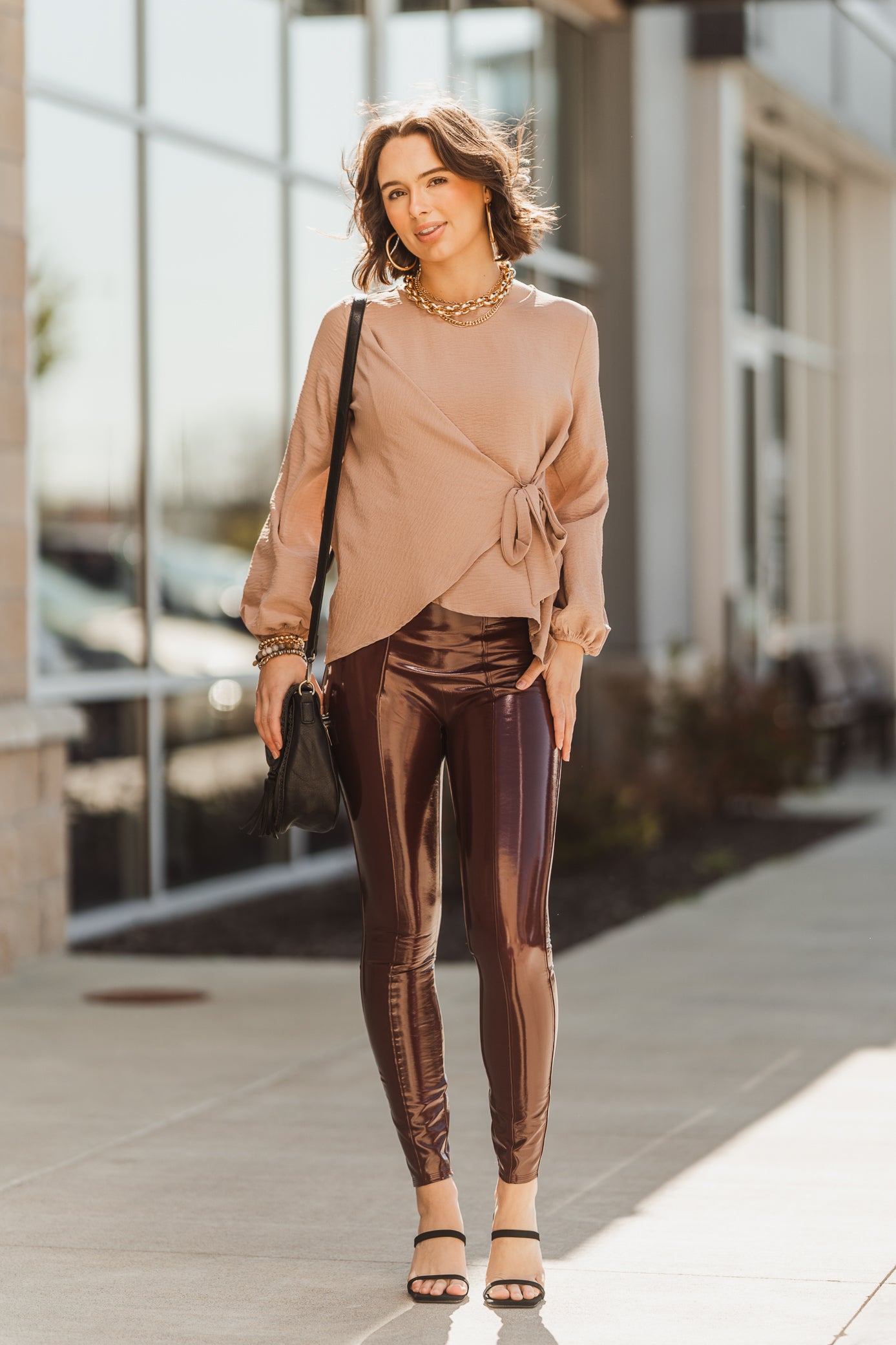 Spanx Faux Patent Leather Leggings - Ruby