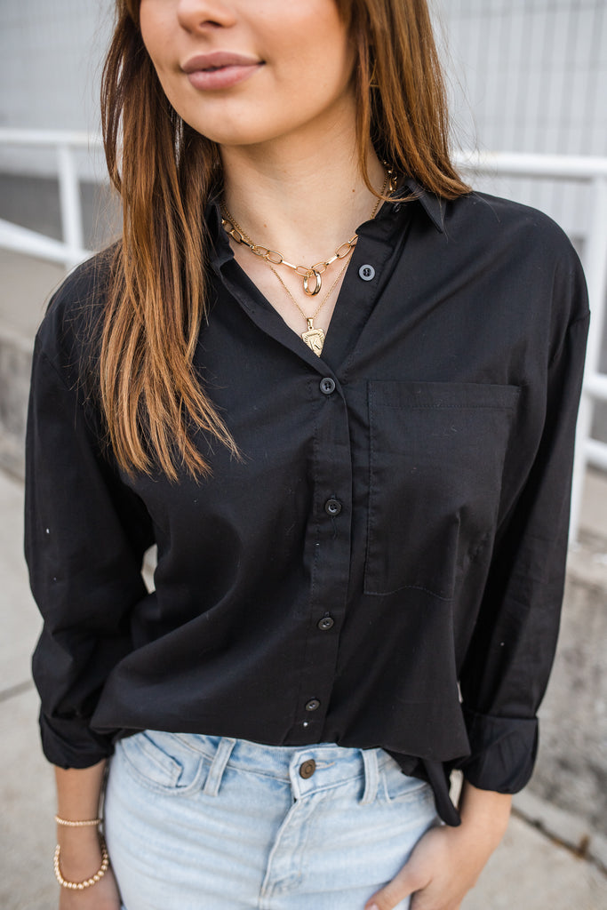 Aiden Woven Button Down Shirt - BluePeppermint Boutique