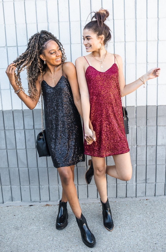 Samantha Sequin Cami Dress - BluePeppermint Boutique
