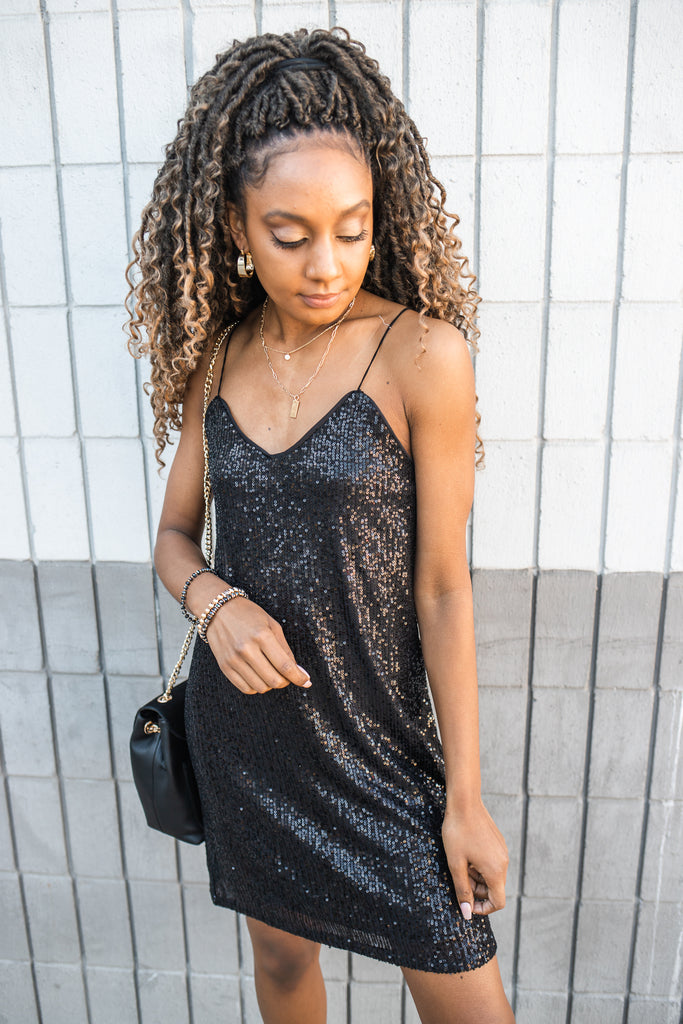 Samantha Sequin Cami Dress - BluePeppermint Boutique