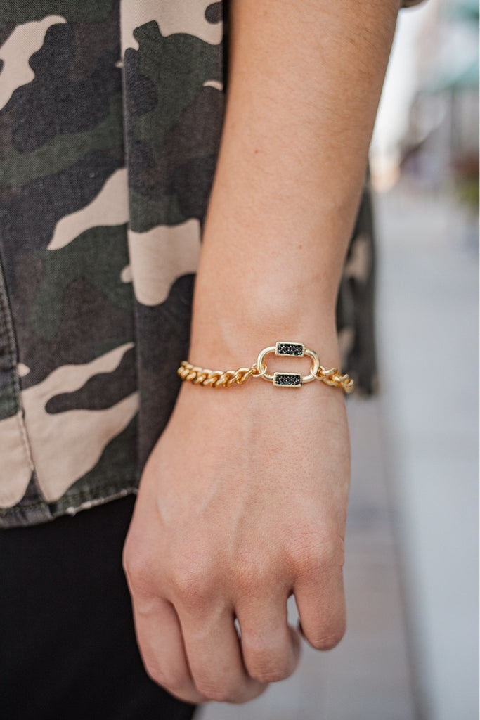 Gold Curb Chain Link Bracelet - BluePeppermint Boutique