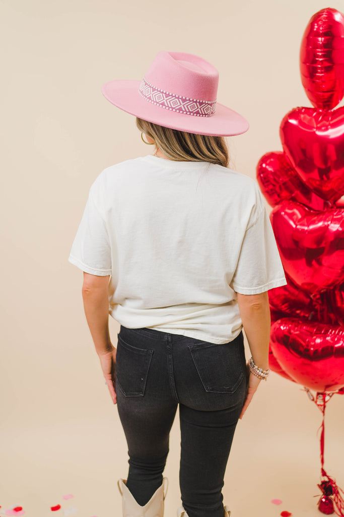 Howdy Mineral Washed Graphic Tee - Cream - BluePeppermint Boutique