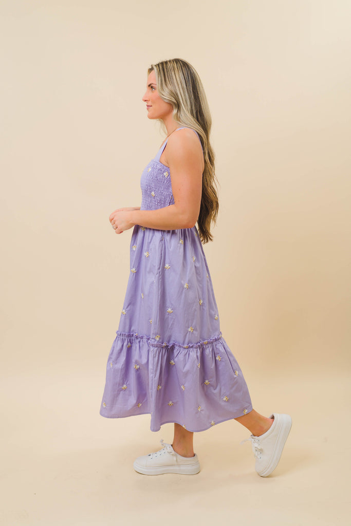 Polly Smocked Floral Midi Dress - BluePeppermint Boutique