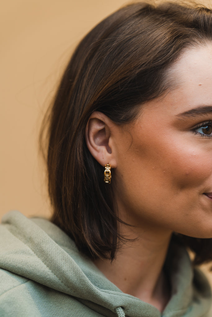 Sparkle On Chain Hoops - BluePeppermint Boutique