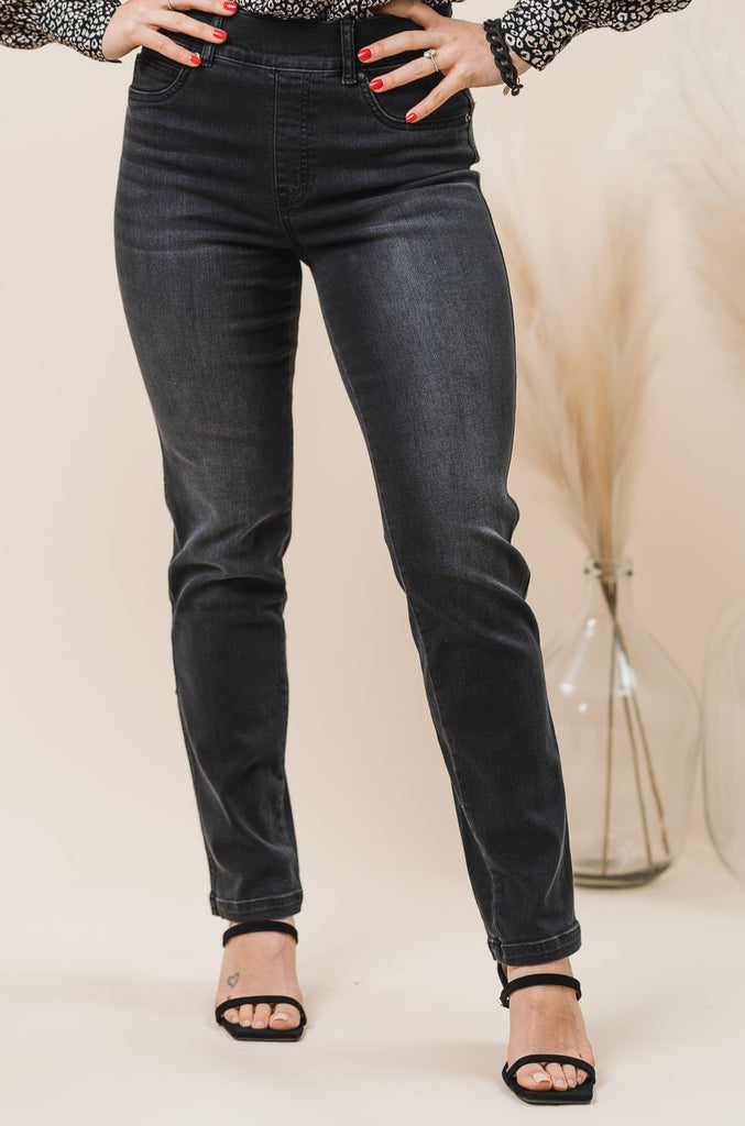 Spanx Straight Leg Jeans - Black - BluePeppermint Boutique
