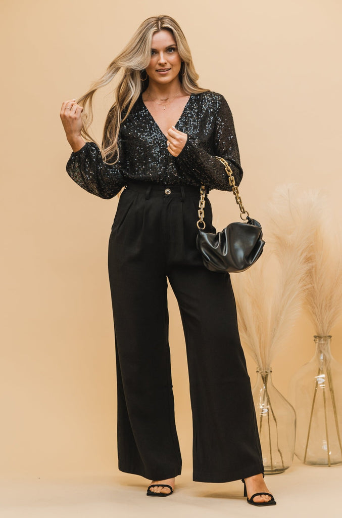 Luna Highwaist Wideleg Trousers - BluePeppermint Boutique