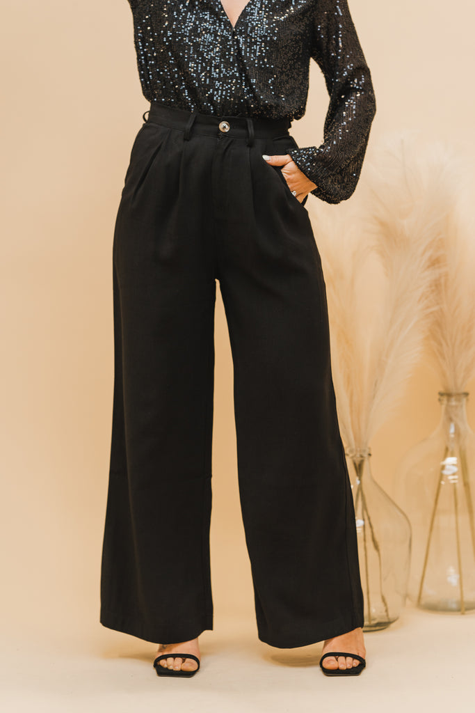 Luna Highwaist Wideleg Trousers - BluePeppermint Boutique